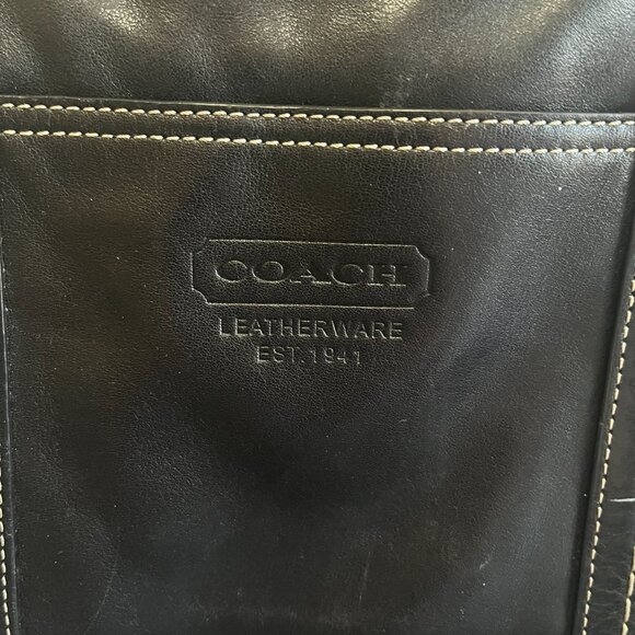 Black Leather Coach Handbag - Picture 2 of 8